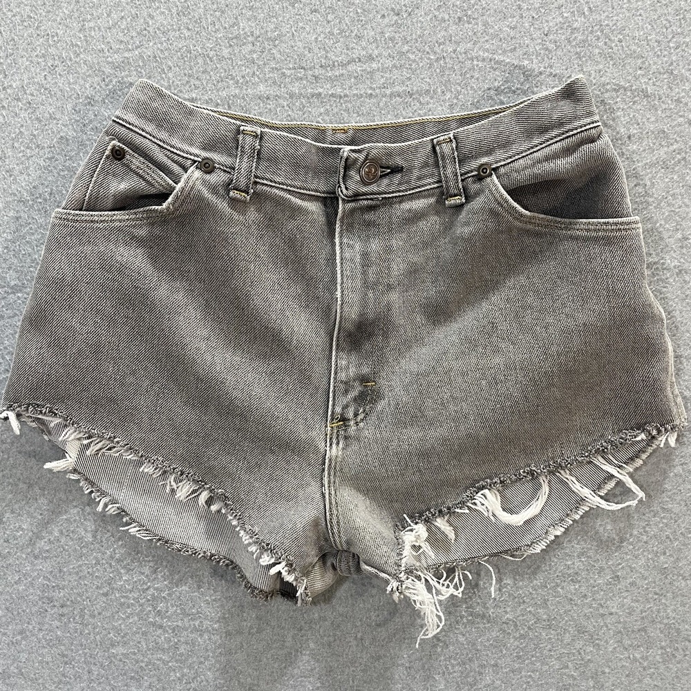 Sheplers Jean Shorts Cut Off‎ Hot Pants Denim Raw Hem Vintage Made In USA Sz 14